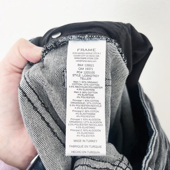 [Frame] Le One Skinny Two Tone Stretch Teller Mid Rise Jeans Ankle Length Sz 30 - Picture 11 of 11
